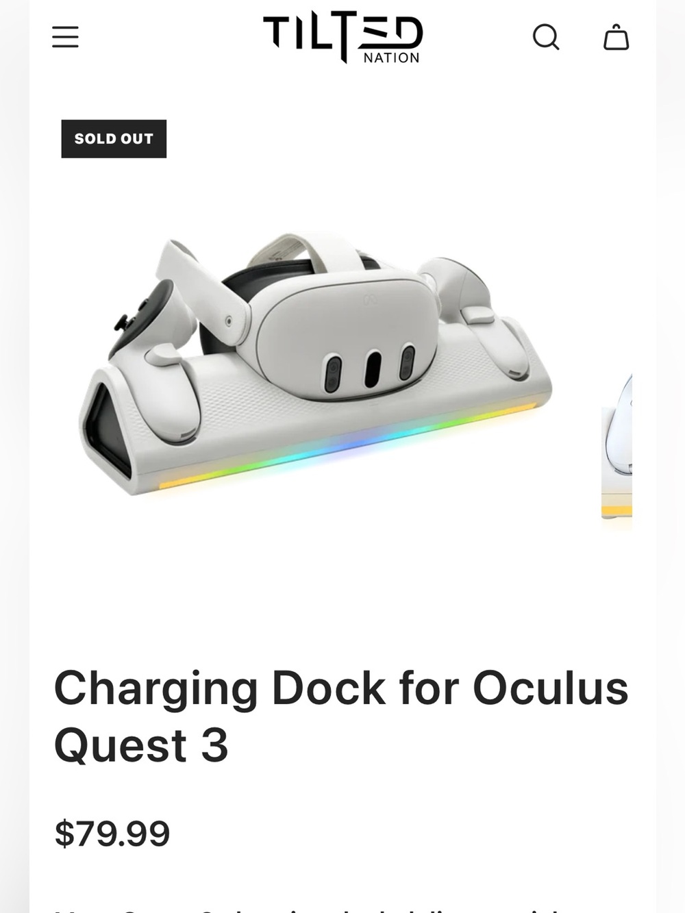 Quest 3 Charging Dock - White